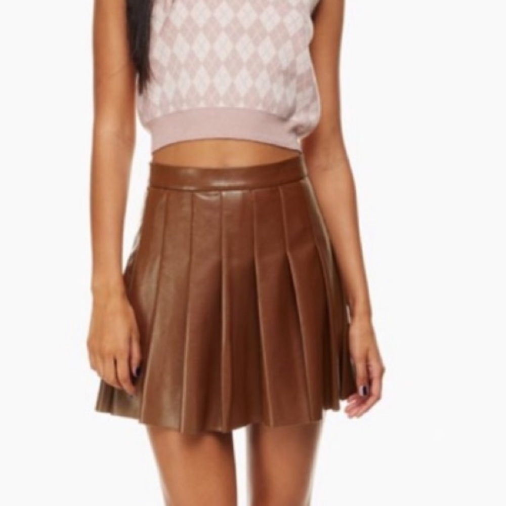 Sunday Best Leather Pleated Skirt
